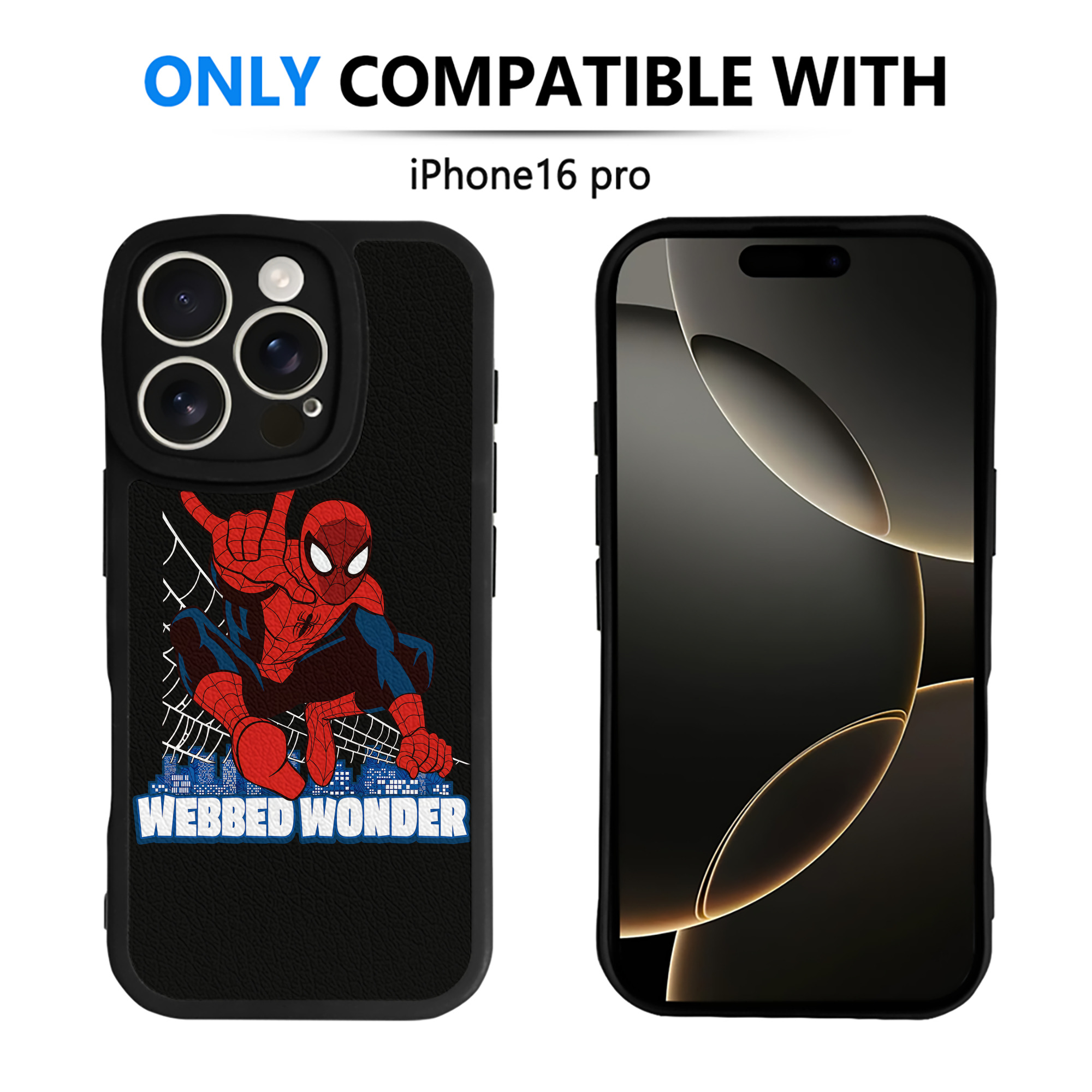 （画像用） Spider Man スパイダーマン 【iPhone 16シリーズ対応】シリコンスマホケース（レザー調） 材質：シリコン